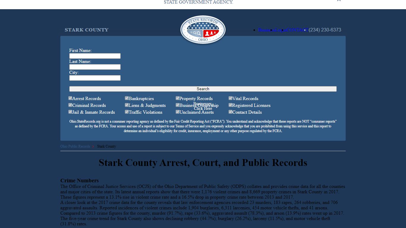 Stark County Arrest, Court, and Public Records